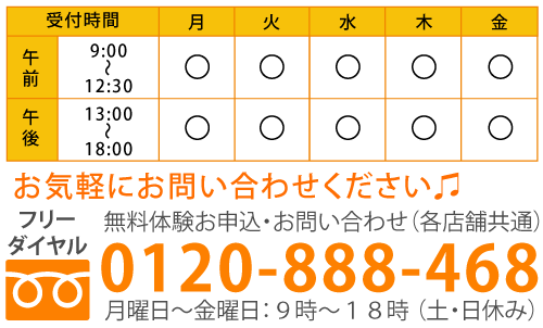 営業時間／お電話